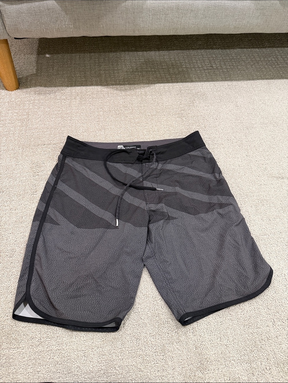Volcom Men's Black and Gray Swim Board Shorts